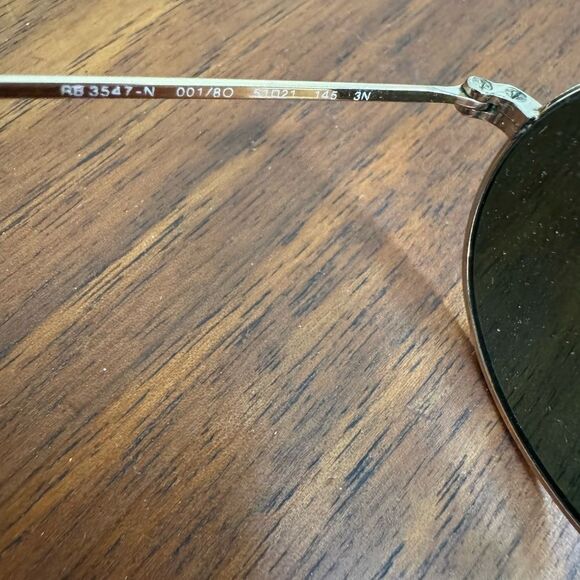 Ray-Ban Round Metal Sunglasses Purple Lenses Gold Frame - Picture 5 of 6